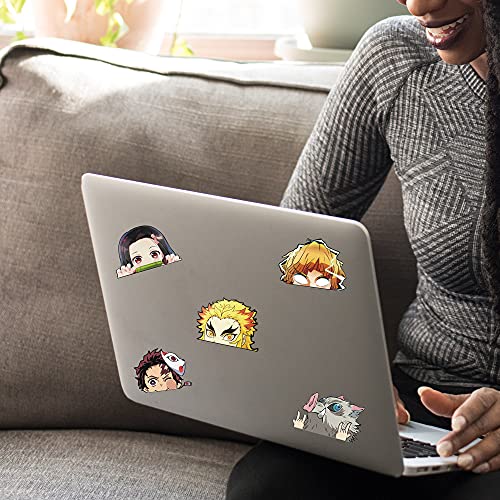 6 PCS Slayer Demon Laptop Stickers Nezuko Anime Car Accessories Funny Cute Vinyl Sticker for Water Bottle/Skateboard/Bike/Hard Hat/Computer/Phone Waterproof Decals Gifts for Adults &Teens