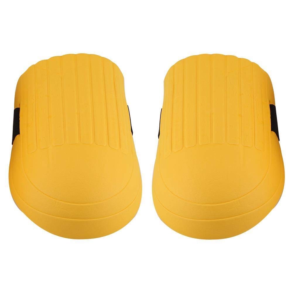 KSTE Gardening Knee Pads, 1 Pair EVA Knee Pads Kneelet Protective Gear Yellow with Adjustable Straps for Gardening, Flooring, Construction Work, Cleaning