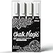 Chalk Magic White Chalk Markers 4-pack 4mm Regular Tip Chalk Pen Set - Excellent Quality - Fun to Draw on Windows, Metal, China and More. Smooth and Bright. Erasable