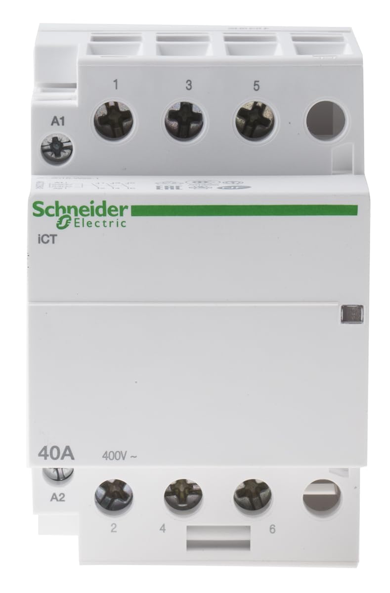 Schneider A9C20843 Contactor Ict 40A 3No 220-240 Vac, White