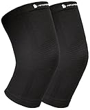 Knee Compression Sleeves (1 pair) By FitXpert - Crossfit, Patella Protection, Knee Support and Pain Relief in Weight Lifting, Knee Sleeves for Both Men & Women