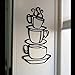Adorox Coffee House Cafe Cup Java Silhouette Metal Wall Art (Black (1 Pack))