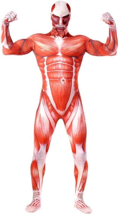 Amazon Co Jp 大人ワンピースボディ筋肉ボディースーツハロウィーン3dプリントゲームウエディングコスチュームコスプレ衣装 Red Xl ホーム キッチン