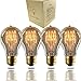 GOENDR Edison Bulb A19, Vintage Incandescent Light Bulbs - 60 Watt, Dimmable 2700K Warm Amber, E26/E27 Base, Squirrel Cage Filament - Antique Decor for Home, Table Lamp, Restaurant, 4Pack