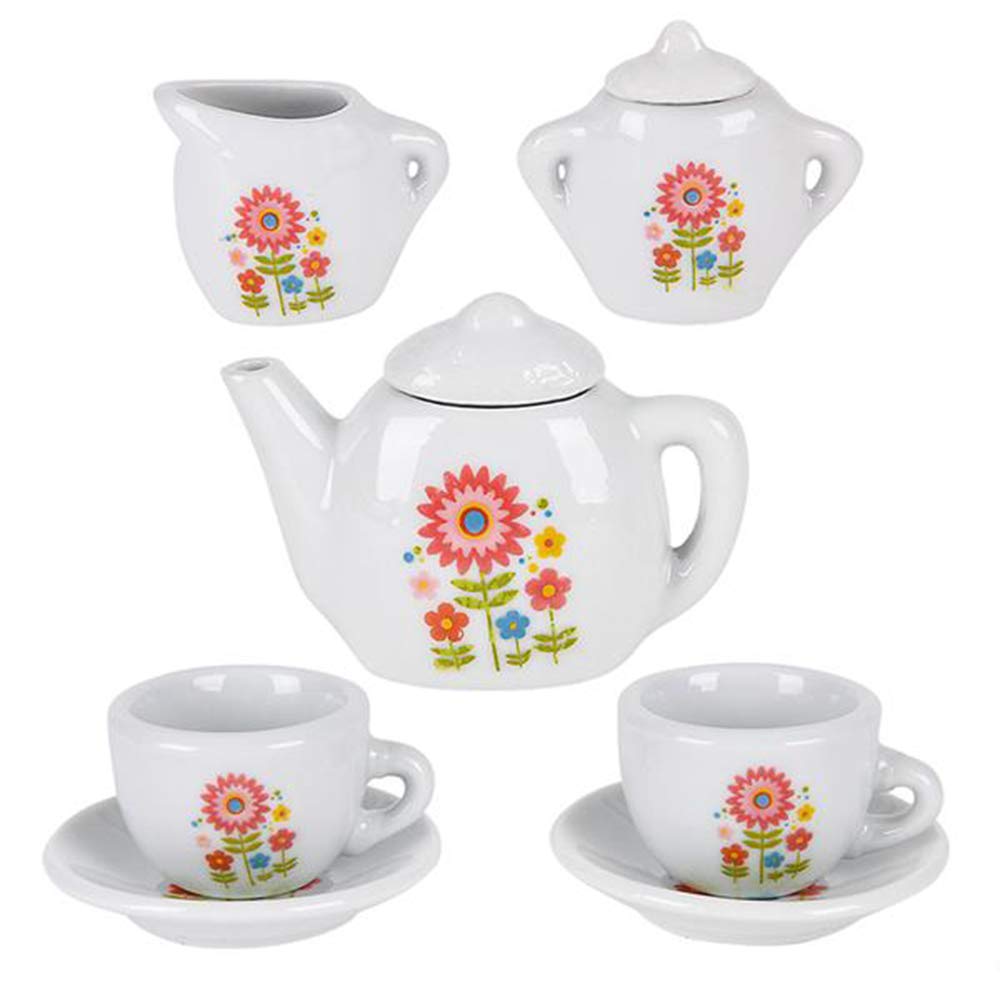 Kids Mini Tea Play Set Porcelain Ceramic Teapot Saucer ...