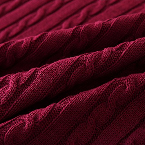 image for iSunShine® Cotton Knitted Cable Throw Soft Warm Cover Blanket Cable K