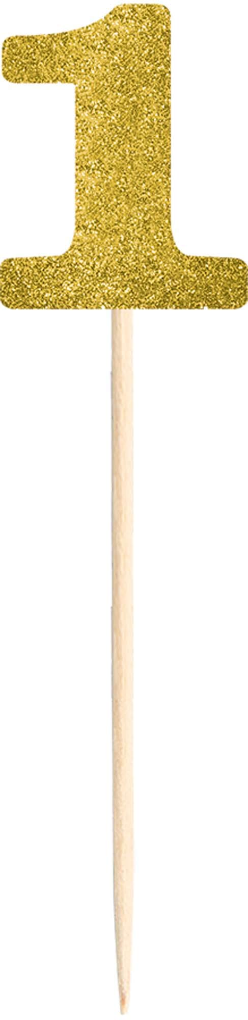 Gold Glitter Table Number Picks /15