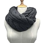 Womens Soft Thick Ribbed Knit Winter Infinity Circle Loop Scarf