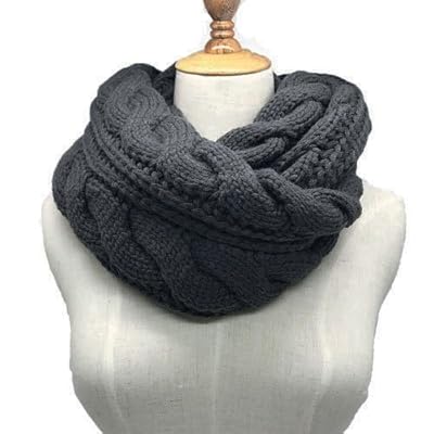 Womens Soft Thick Ribbed Knit Winter Infinity Circle Loop Scarf Womens Soft Thick Ribbed Knit Winter Infinity Circle Loop Scarf