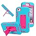 iPhone 4s case, iPhone 4 case, MagicSky Robot Series Hybrid Armored Case with Kickstand for Apple iPhone 4/4S - 1 Pack - Retail Packaging - Hot Pink/Blue