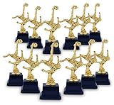 Juvale Soccer Trophy - 12-Pack Gold Trophy - Plastic Trophies Award Recognition for Soccer Players, Coaches for Kids Sports Tournaments, Competitions - Bicycle Kick Pose, 2.6 x 2.6 x 6.8 Inches