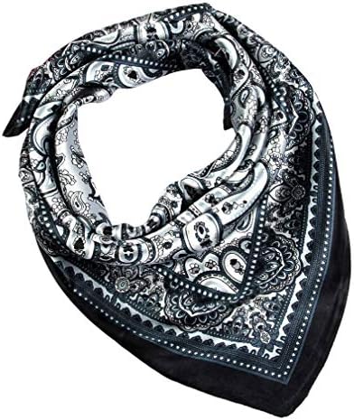 Men Satin Silk Summer Sun Protection Square Neck Scarf Bandana