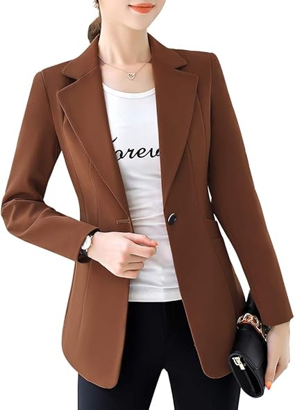 outfit blazer marron mujer