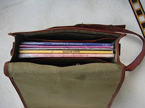 Shakun Leather Handmade Genuine Vintage Messenger Bag Satchel Cross Body Shoulder Mini Laptop Bag, 9 x 11, NEW - Thumbnail 4
