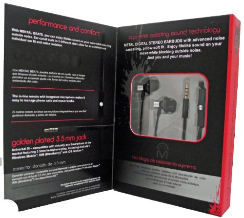 Mental Beats 15687 Mental Beats High Performance Earbuds, Blue