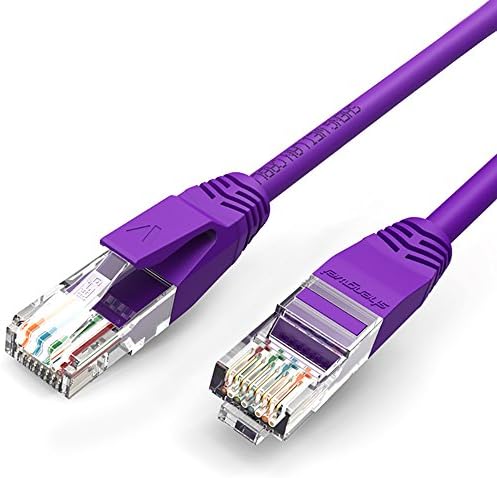 shengwei Cat5e High-speed Ethernet Cable, Computer Cable with Snagless RJ45 Connectors, Reliable 100Mbps Internet Network Cable (16 Feet/5 Meter) Purple