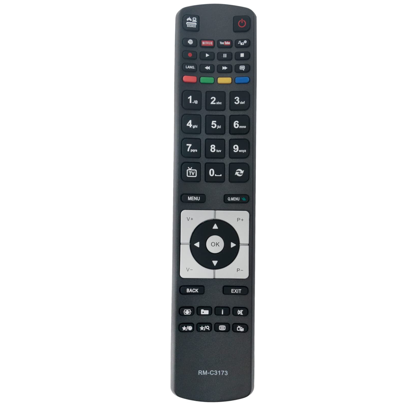 VINABTY RM-C3173 Replacement Remote Control Compatible with JVC LED TV LT-39C740 LT-50C740 LT39C740 LT50C740 RMC3173