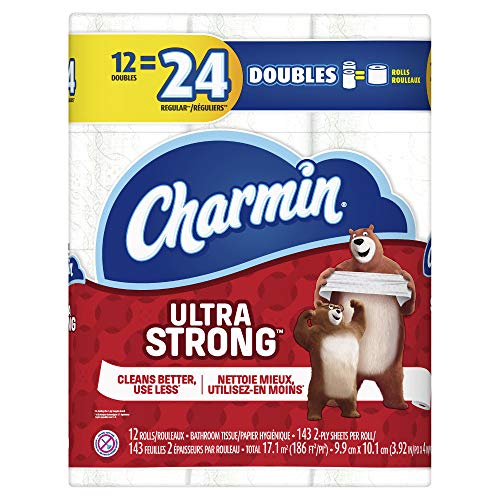 Charmin Ultra Strong Toilet Paper, Bath Tissue, Double Roll, 12 Count