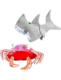 Tigerdoe Crab and Shark Hat - Fish Sea Creature Costume Silly Crazy Hats
