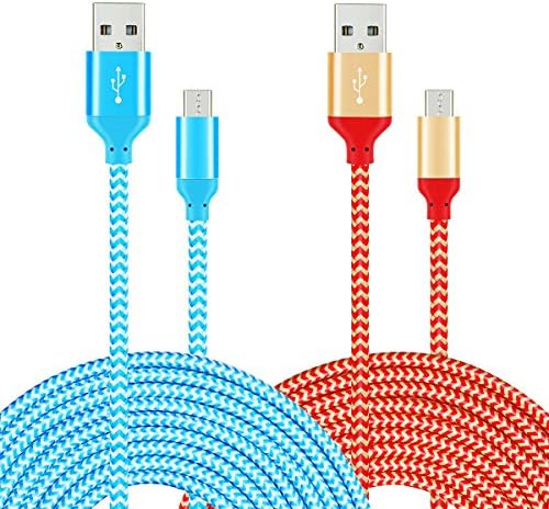 10FT Micro USB Cable, MIVINE 2 Pack Durable Nylon Braided Micro USB 2.0 Data Charging Cable for Android Galaxy S7 S6 edge S5, LG G4 V10, Nexus 5 4, HTC One M8 M9, Huawei, Sony, Motorola, Nokia