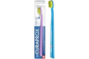 Curaprox CS 1560 Soft Toothbrush – Firmer Brushing Experience | Gentle Plaque Removal for Adults | Single Pack, Random Color