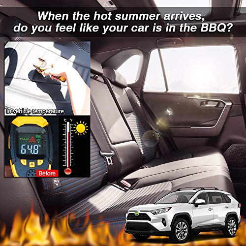 Powerty Magnet Window Shade Custom Side Window Sunshades UV Rays Protection for Toyota RAV4 2019 2020 6PCS