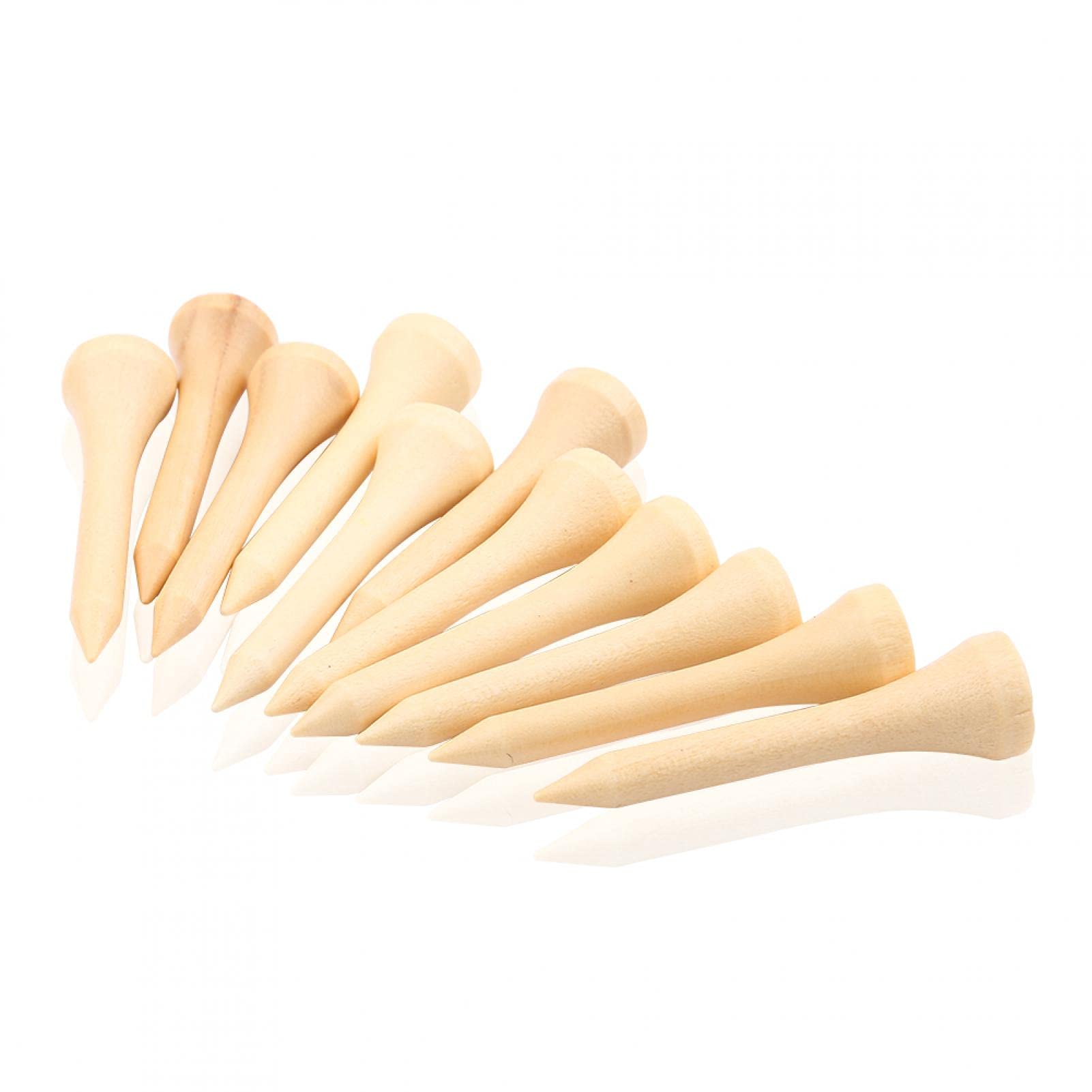 Jadpes Golfs Wooden Studs, 100 Pcs/Lot 5 Sizes Wooden Environment-friendly Tees Height Bamboo Tees, Unbreakable Tee, Accessories Equipment(4.2CM)