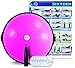 Bosu Home 25 Inch Multi Functional Full Body Workout Exercise Balance Strength Trainer Gym Ball Equipment with Guided Workouts and Pump, Pink