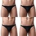 ADORNEVE Men 4 Pack Briefs Breathable Ice Silk Triangle Bikini Underwear