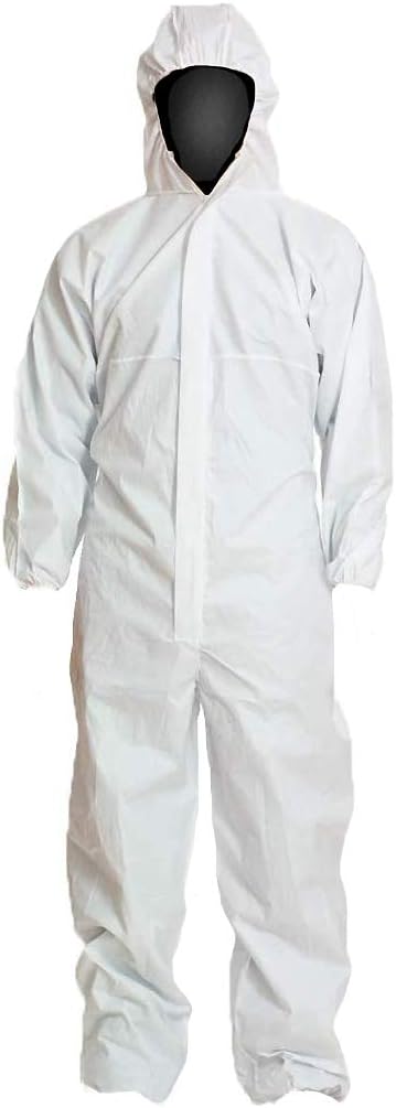 GLBaby Hazmat Suit White Coverall Disposable Antivirus Coveralls Factory Hospital Safety Clothing-CTI Approved