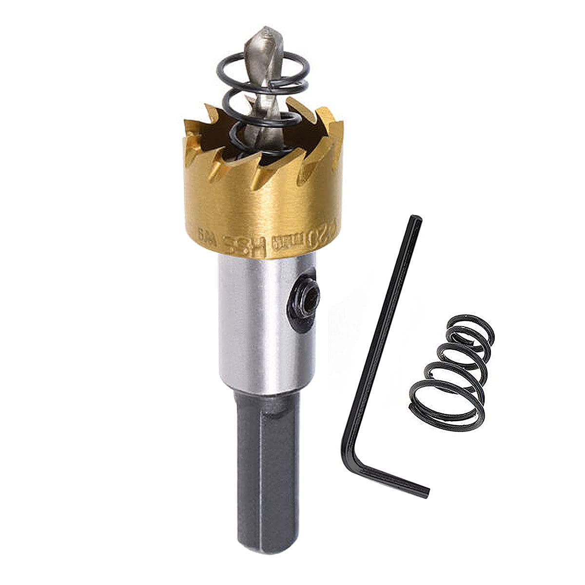 SagaSave 20MM Carbide High Speed Steel Drill Bits Hole Cutter, Heavy Duty Titanium-Plated Hole Saw for Stailess Steel, Metal, 0.79inch 1PCS