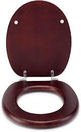 Croydex Davos Flexi-Fix Wooden Toilet Seat Mahogany with Adjustable Hinges view 7