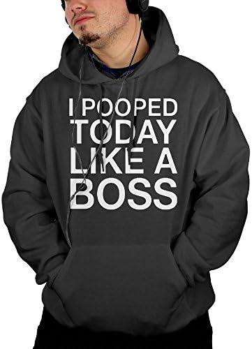 I Pooped Today Like A Boss Mens Fashion 100% Cotton Pockets Casual Hoodie Sweatshirts Hooded Sweatshirt