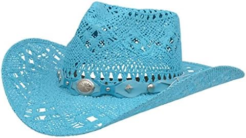 Alamo Turquoise Twisted Toyo Straw Hat With Hondo Crown