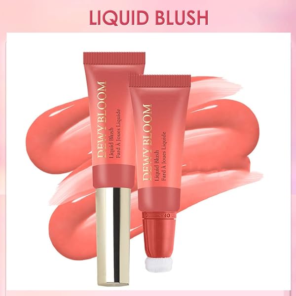 SOFT CREAM LIQUID BLUSH BEAUTY WAND, CREAMY BLUSH MAKEUP FOR CHEEKS WITH CUSHION APPLICATOR, NATURAL-LOOKING CHEEK TINT BLUSH DEWY FINISH,BLENDS PERFECTLY ONTO SKIN,LONG-WEARING (105 ARDOUR)