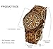 Topwell Wooden WristWatches Date Wood Watch Adjustable Wood Band Wristwatch Zebra Wood Watches