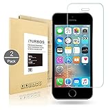 [2-Pack] Iphone 5 5S SE Tempered Glass Screen Protector, iTURBOS Anti-Scratch, Anti-Fingerprint, Bubble Free, Lifetime Replacement Warranty