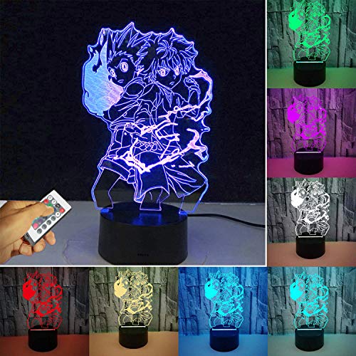 3d Night Light Illusion Lamp Hunter Anime Led Killua Zoldyck Figure 7 Color Changing Usb Battery Table Kata Pricepulse