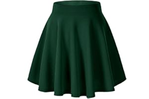 Afibi Casual Mini Stretch Waist Flared Plain Pleated Skater Skirt