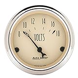 Auto Meter 1891 Antique Beige Voltmeter Gauge