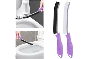 TQRR Toilet Brush, 2 Pcs Bathroom Cleaning Brush, Toilet Scrubber, Deep Toilet Bowl Brush with Hanging Hole, Multifunctional Gap Cleaning Brush, Bristles for Kitchen Sinks, Tub,Shower (2, Purple)