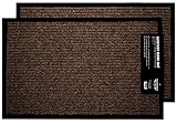 2-Pack Durable Floor Mats for Homes, Apartments, RVs, and More, 17'x29.5 Brown Area Rugs, Indoor Outdoor Mats for Front Door, Kitchen, Garage, etc. 100% Safe, Anti Dirt, Anti Slip Door Mats