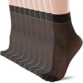 YAGAXI Women's Everyday Sheer Ankle Nylon Soft socks - 9 Pairs 20D Reinforced Toe with Comfort Top Hosiery