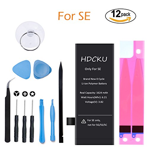 HDCKU Battery Replacement Kit for iPhone SE A1723,A1662,A1724,With Repair Tools,Battery Adhesive and Instruction (365 Days Warranty)