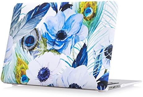 Coldel MacBook Pro 15 Retina Case (No CD-ROM Drive) Matte Rubber Coated Soft Touch Plastic Hard Case and Keyboard Cover for MacBook Pro 15 inch with Retina (Model: A1398)-Blue Feather