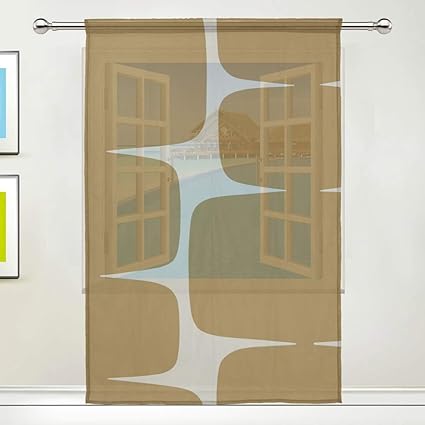 Amazon Com Lohko 1 Door Window Room Sheer Curtain Window