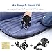 ANCHEER Multifunctional Inflatable Car Mattress, Car Inflation Bed, Travel Air Bed Camping Car Back Seat, Extra Mattress,with Repair Pad, Air Pump for Travel (Blue-Black)