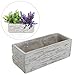 MyGift Rustic Planter Rectangular 9 x 3 inch Faux Stone Gray Cement Rectangle Succulent Plant Flower Pot Container