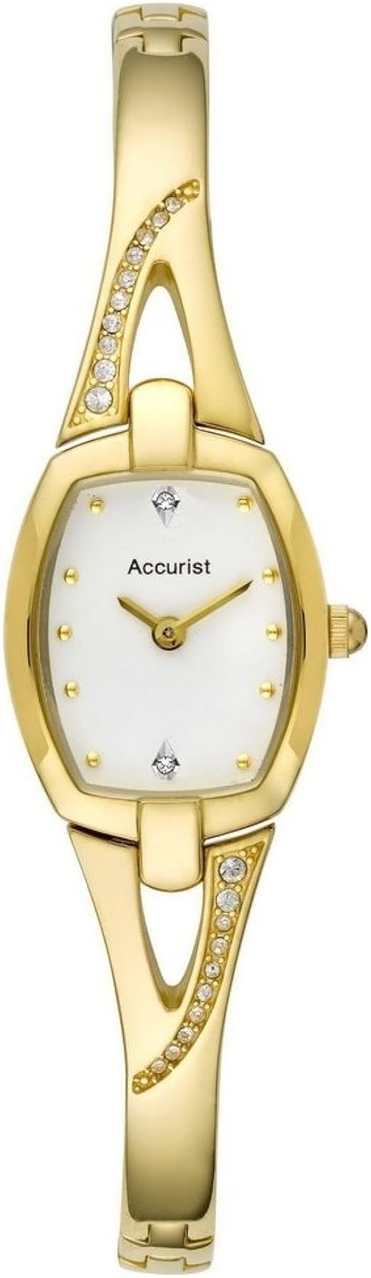 Accurist Womens Gold Tone Japanese Quartz Watch With Crystal Stone Set
