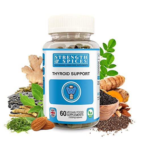 Strength & Spices - Thyroid Support, Iodine Supplement with Maca Root, Sea Kelp, Brazil Nuts and Ashwagandha, 60 Capsules